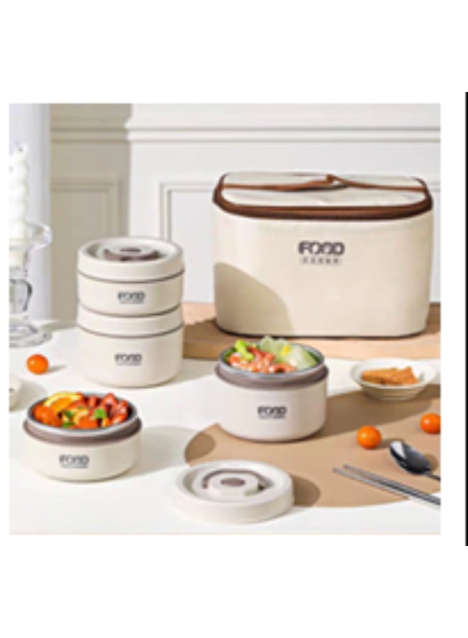 طقم علب غداء حرارية، 4 علب مع حقيبة وحافظة حرارية - Image 1